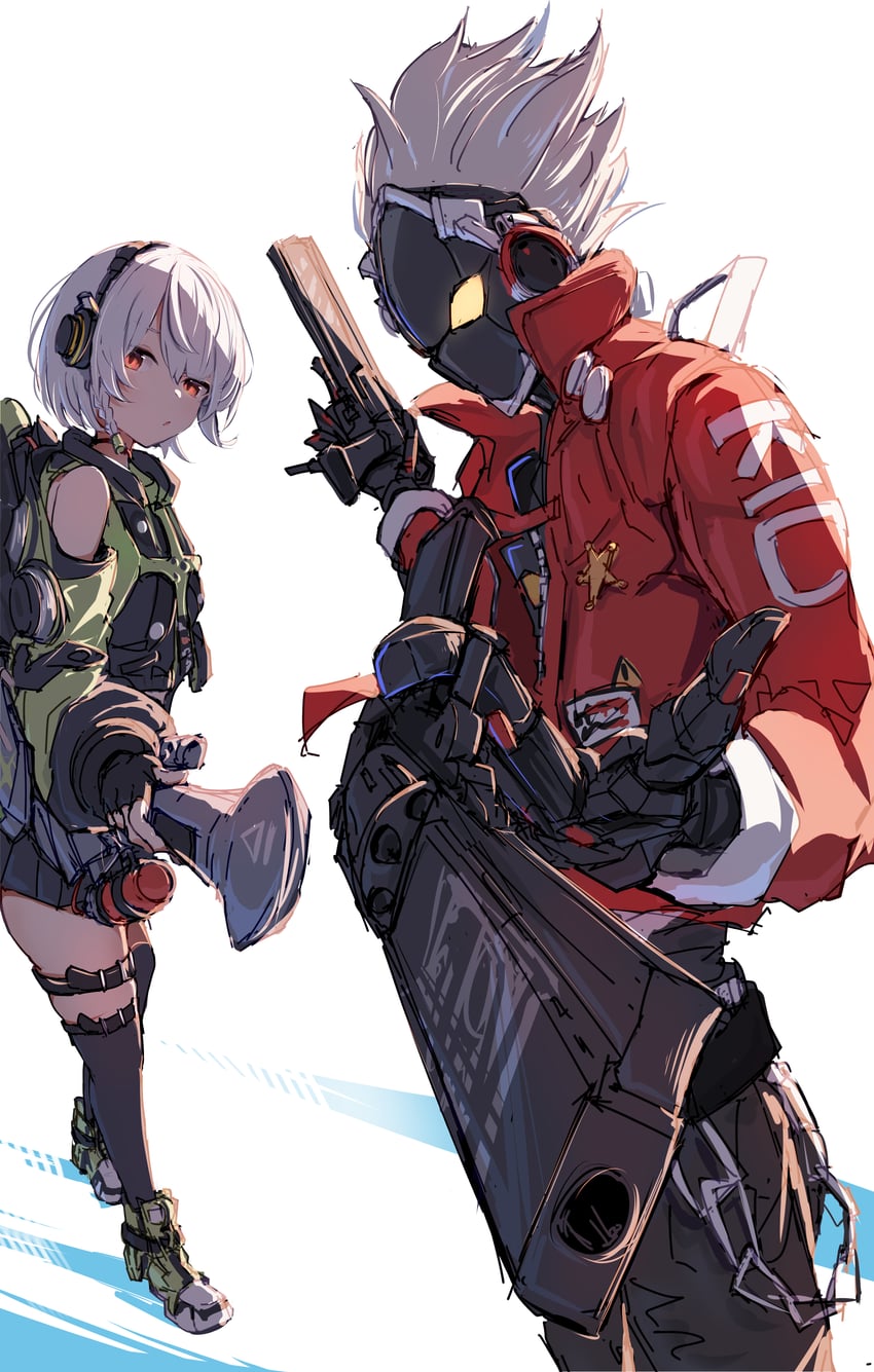 anby demara and billy kid (zenless zone zero) drawn by mok4suke