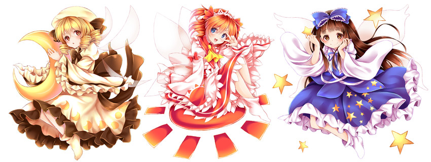 star sapphire, luna child, and sunny milk (touhou) drawn by chikuwa_savy
