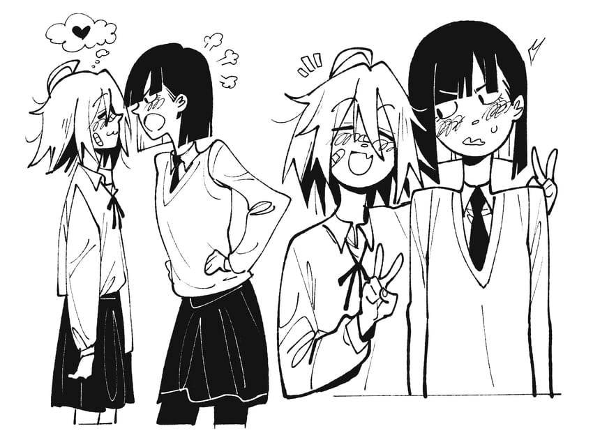 yua serufu and suride miku (do it yourself!!) drawn by gutalalaman