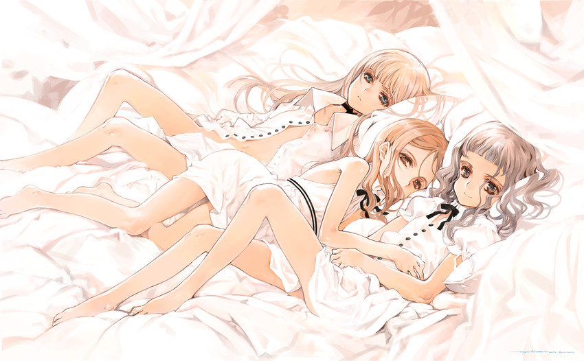 ema, touka, and sayu (shirotsume souwa) drawn by oyari_ashito