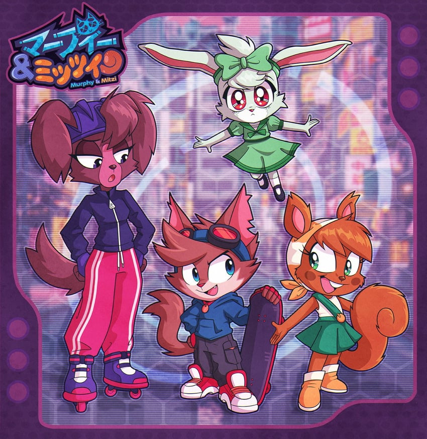 zoe, murphy, mitzi, and bunny (murphy & mitzi) drawn by ajmarekart