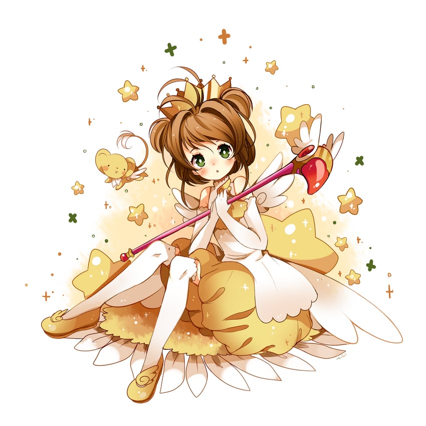 kinomoto sakura and kero (cardcaptor sakura) drawn by ipun