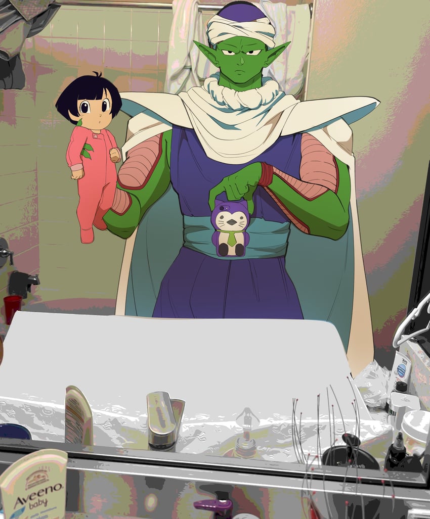 pan and piccolo (dragon ball and 1 more) drawn by nubi_mei