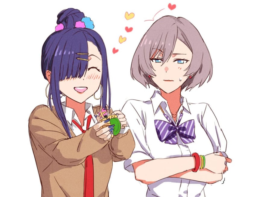 mujina and princess (gridman universe and 1 more) drawn by risyo