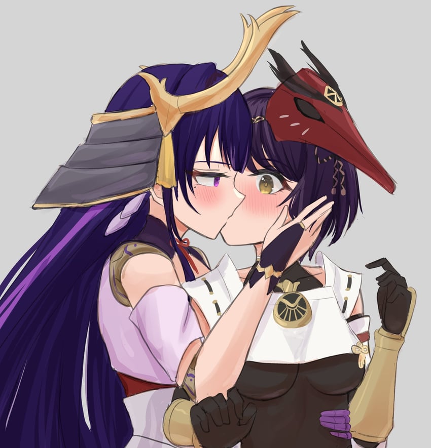 raiden shogun and kujou sara (genshin impact) drawn by taiko_bo