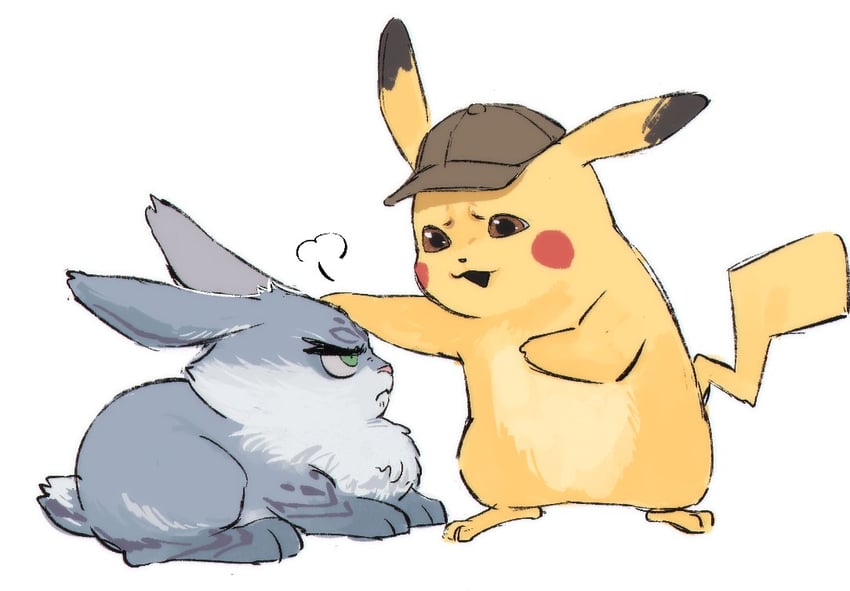 pikachu, detective pikachu, and e. aster bunnymund (pokemon and 2 more) drawn by gyeleul