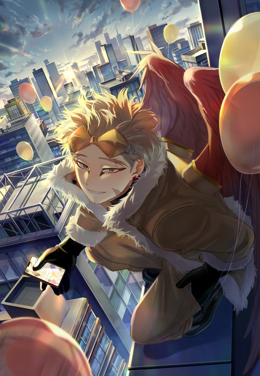 hawks (boku no hero academia) drawn by bui_(buupopopopopo) and nihonnneko