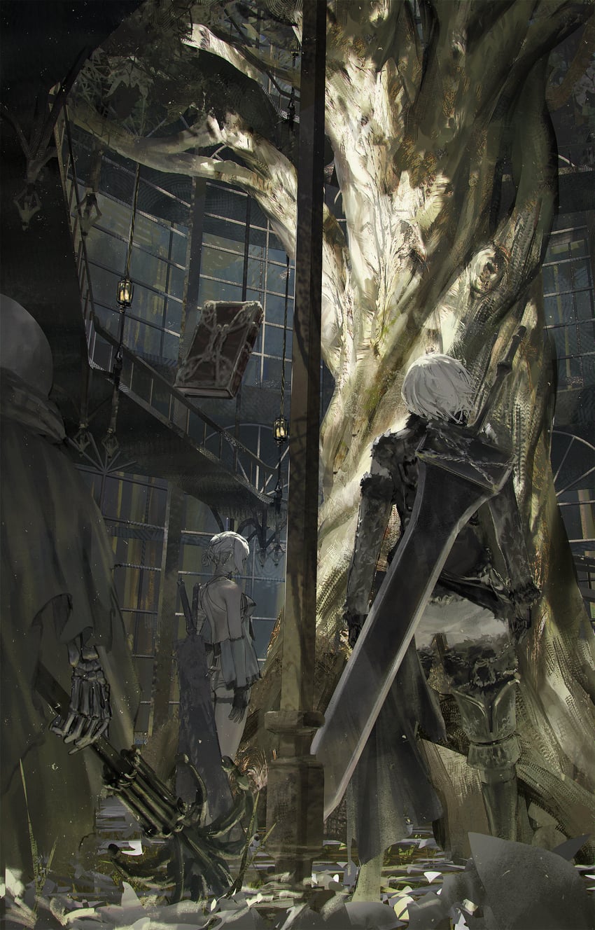 kaine, nier, emil, and grimoire weiss (nier) drawn by rsef