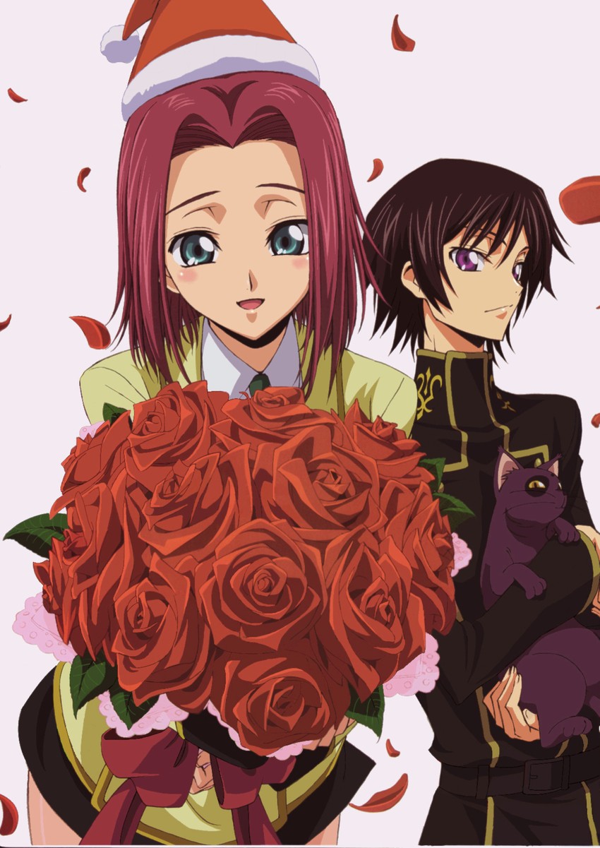 lelouch vi britannia, kouzuki kallen, and arthur (code geass) drawn by kimura_takahiro