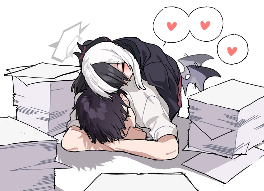sensei and kayoko (blue archive) drawn by je_o_mo