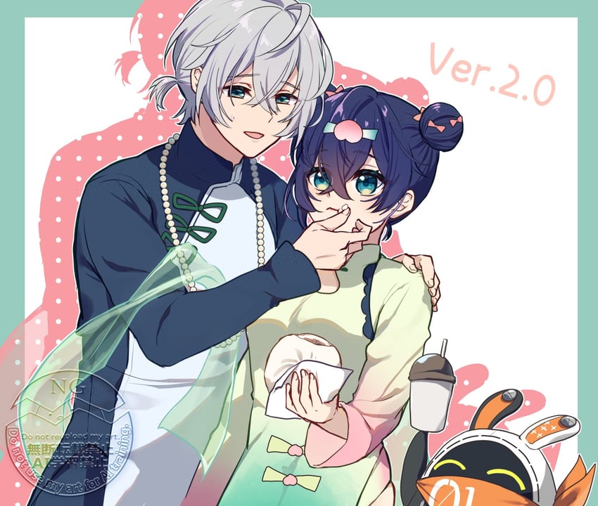 belle, wise, and eous (zenless zone zero) drawn by ofuton_tamago
