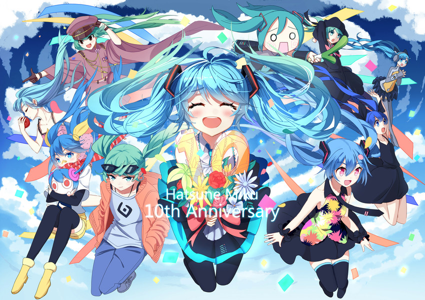 hatsune miku, hachune miku, and aimaina (vocaloid and 8 more) drawn by siji_(szh5522)