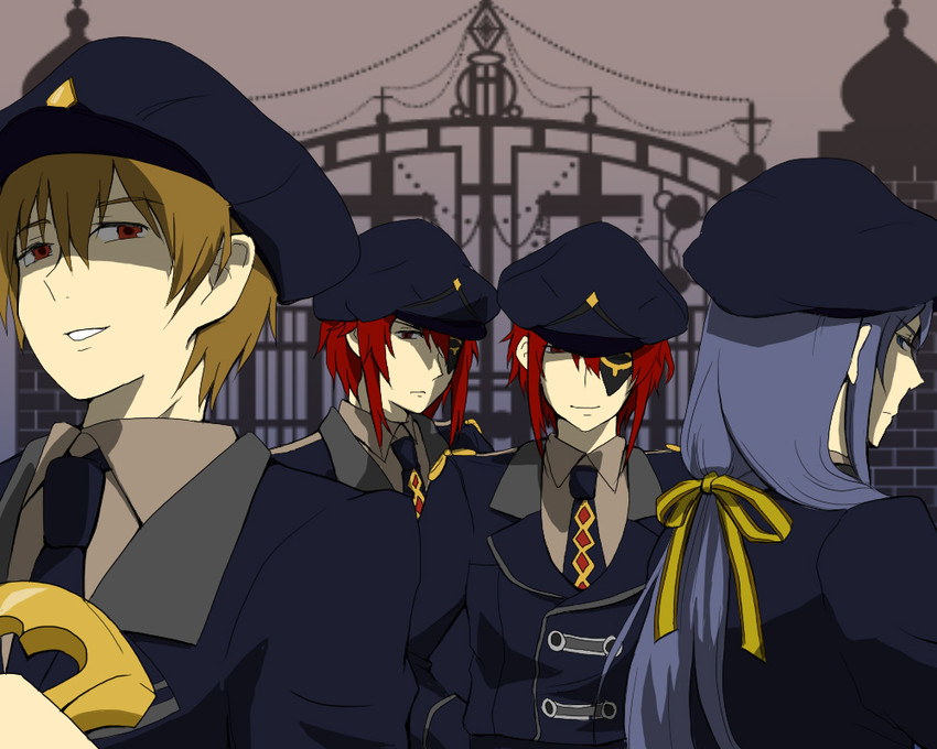 julius monrey, ace, and joker (heart no kuni no alice) drawn by nonn