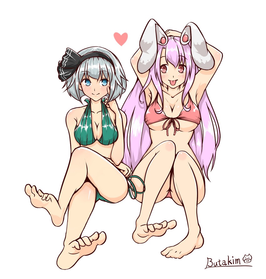 konpaku youmu and reisen udongein inaba (touhou) drawn by butakimu