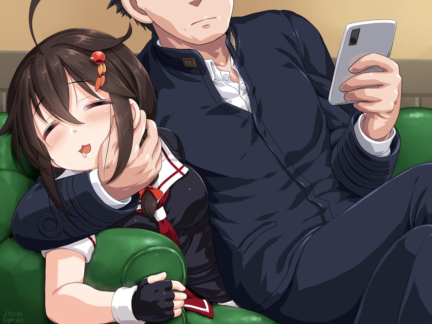 admiral, shigure, and shigure kai ni (kantai collection) drawn by dd_(ijigendd)