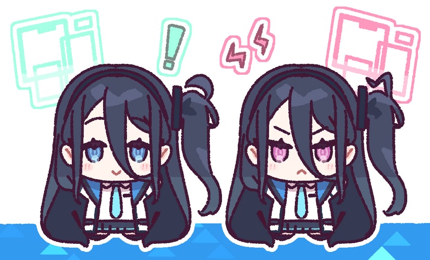 aris and kei (blue archive) drawn by yoru_nai