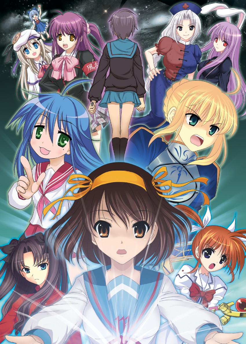 artoria pendragon, cirno, reisen udongein inaba, saber, yagokoro eirin, and 8 more (touhou and 7 more) drawn by youshuu