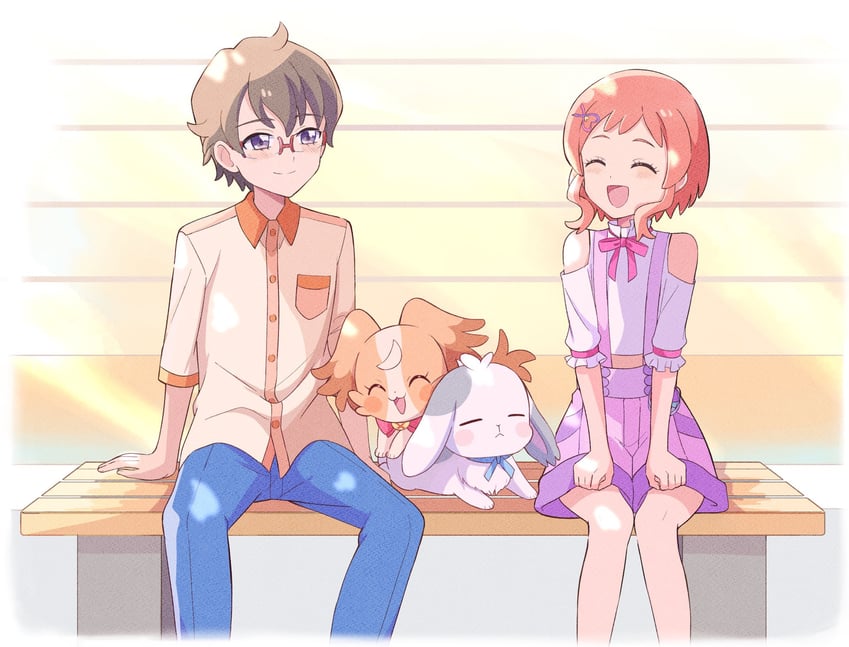 inukai komugi, inukai iroha, toyama satoru, and daifuku (precure and 1 more) drawn by unioc0wa