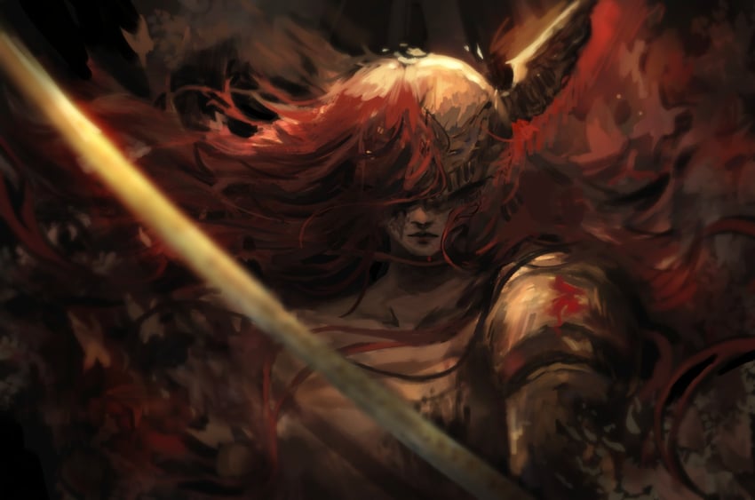 malenia blade of miquella and malenia goddess of rot (elden ring) drawn by locky0001