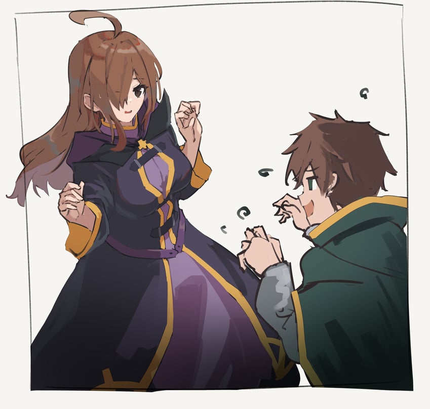 satou kazuma and wiz (kono subarashii sekai ni shukufuku wo!) drawn by nagishiro_mito