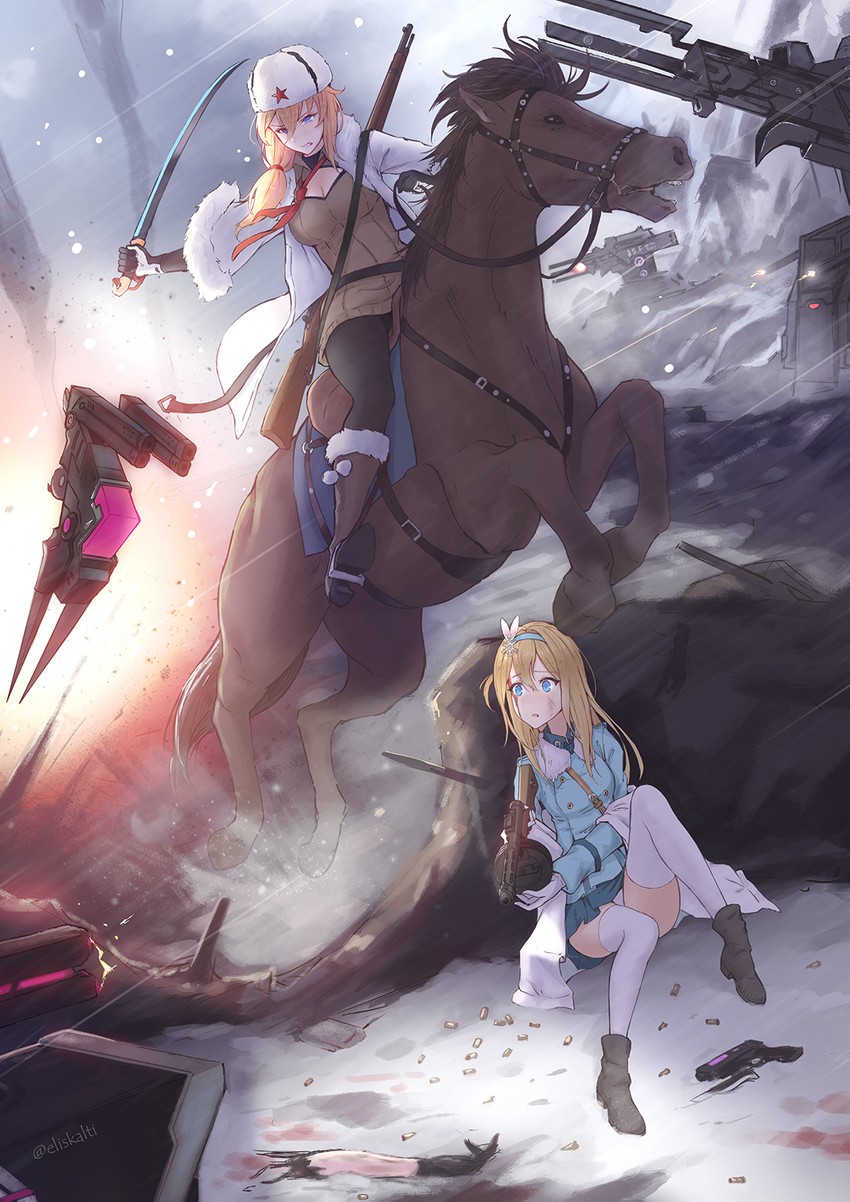 suomi, mosin-nagant, and scout (girls' frontline) drawn by eliskalti