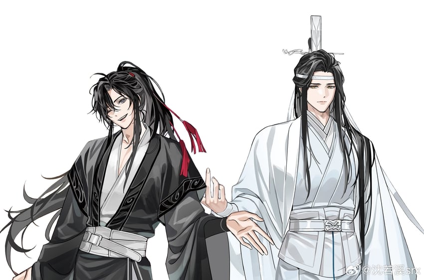 wei wuxian and lan wangji (modao zushi) drawn by gearous