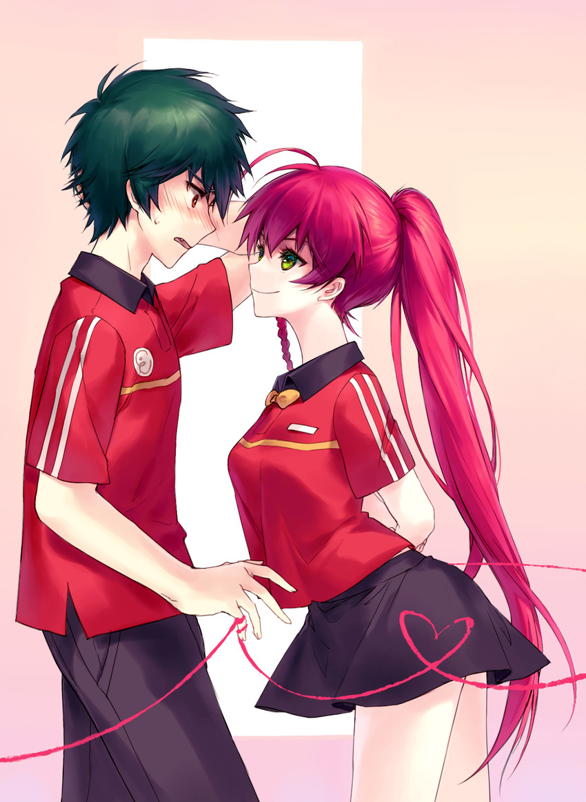 yusa emi and maou sadao (hataraku maou-sama!) drawn by ainy
