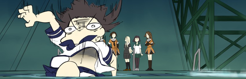 yuudachi, fubuki, sendai, naka, jintsuu, and 1 more (kantai collection) drawn by kogame
