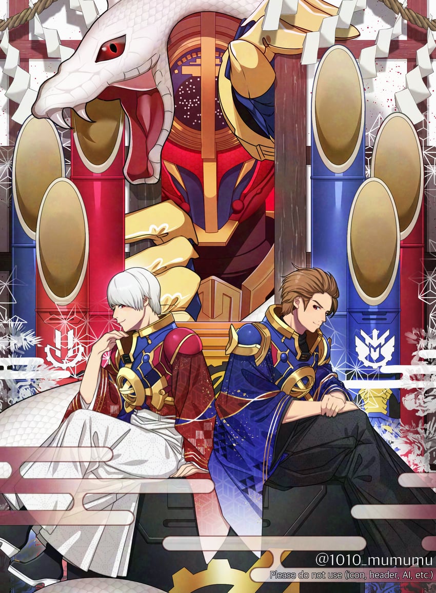 kamen rider evol, kiryuu sento, evolto, and banjou ryuuga (kamen rider and 1 more) drawn by 1010_mumumu