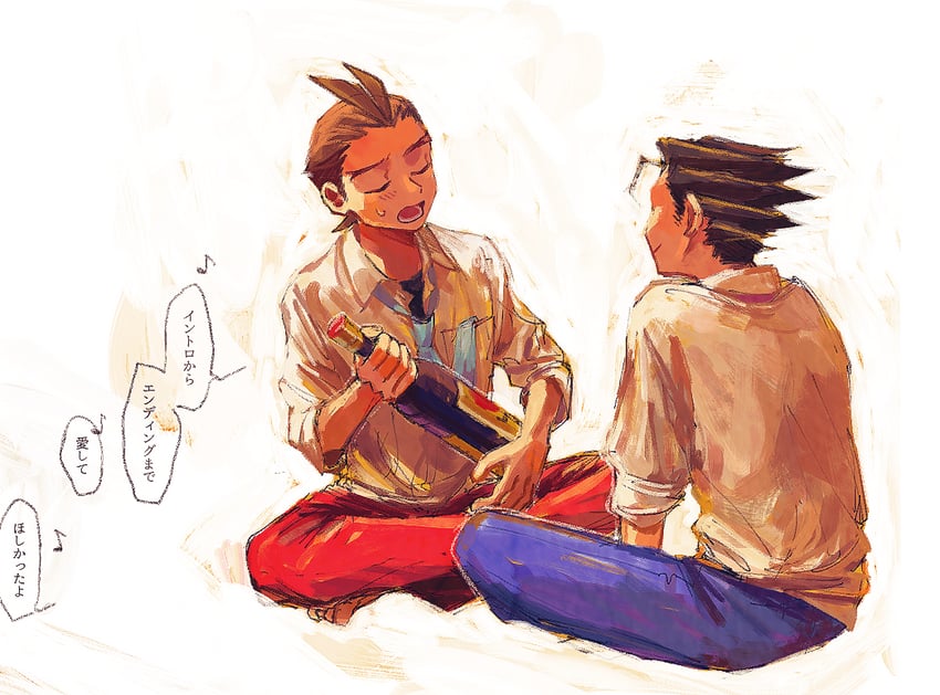 phoenix wright and apollo justice (ace attorney) drawn by rocoya1