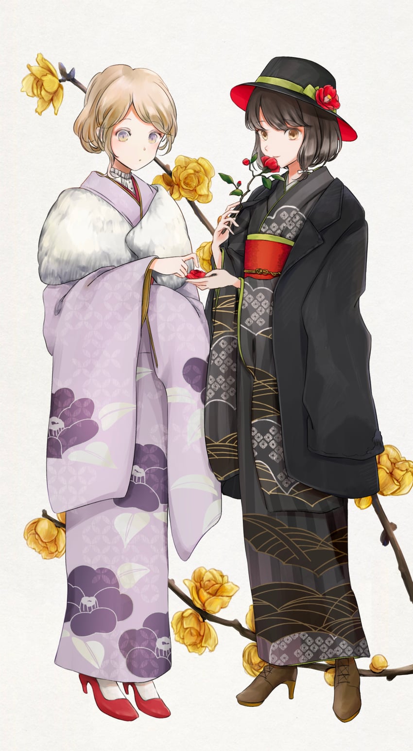 usami renko and maribel hearn (touhou) drawn by poteimo_(poteimo622)