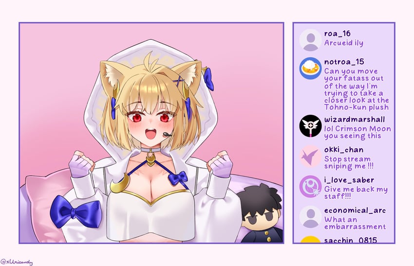 arcueid brunestud, tohno shiki, magical ruby, and phantas-moon (fate and 2 more) drawn by xunicandy