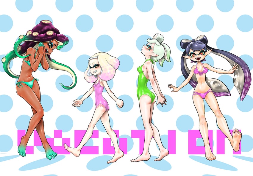 callie, marie, marina, and pearl (splatoon) drawn by koharu2.5
