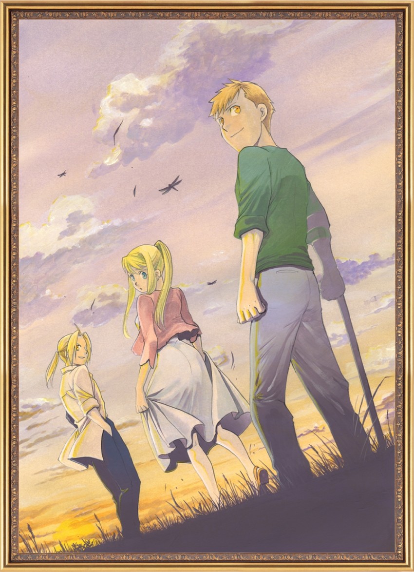 edward elric, alphonse elric, and winry rockbell (fullmetal alchemist) drawn by arakawa_hiromu