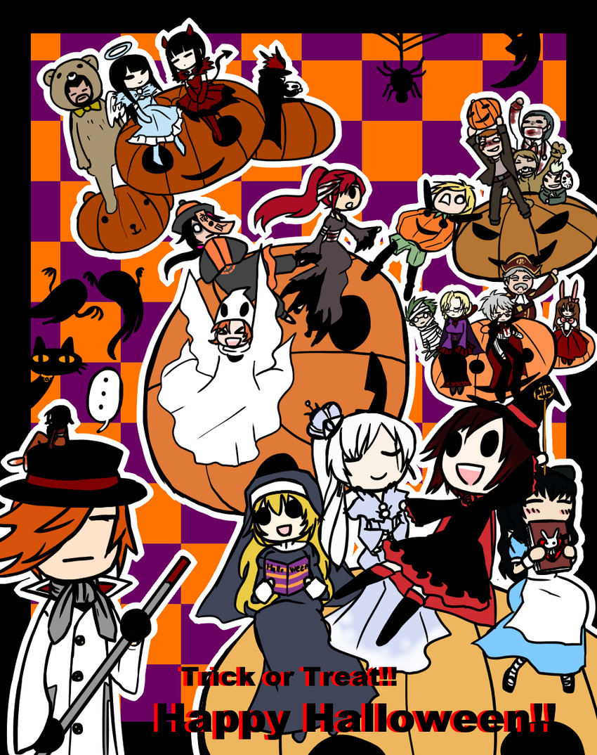 ruby rose, weiss schnee, yang xiao long, blake belladonna, pyrrha nikos, and 18 more (rwby) drawn by kairui