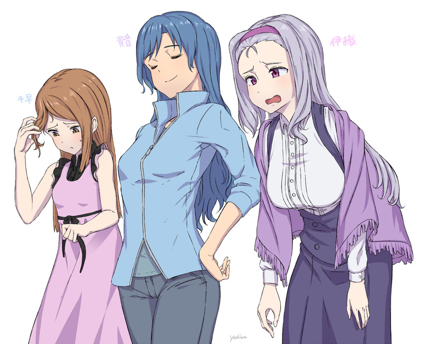 kisaragi chihaya, shijou takane, and minase iori (idolmaster) drawn by yoshiwa_tomo