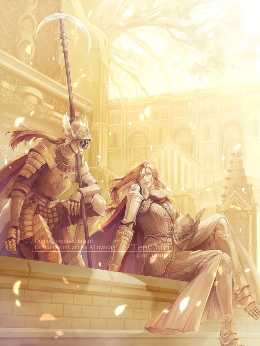 malenia blade of miquella and cleanrot knight finlay (elden ring) drawn by 10_1000ri