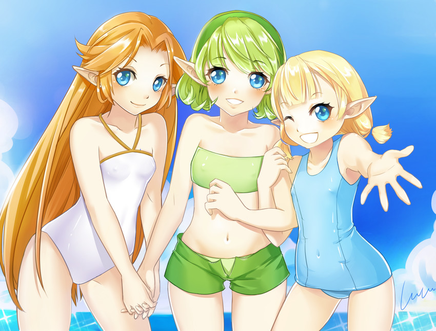 saria, malon, and aryll (the legend of zelda and 2 more) drawn by ruru_(lulubuu)