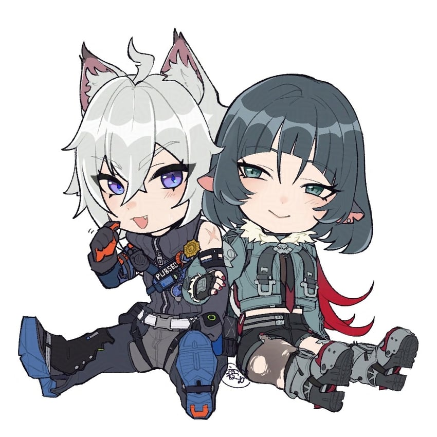 jane doe and seth lowell (zenless zone zero) drawn by nekomu_10