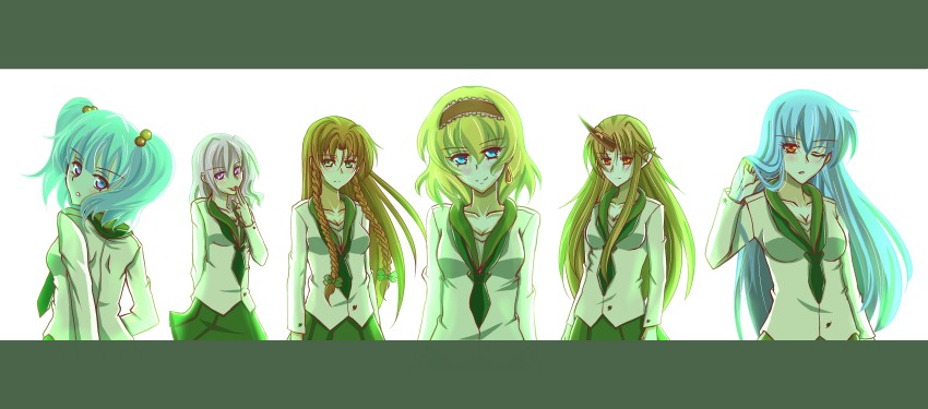 alice margatroid, hong meiling, kawashiro nitori, kamishirasawa keine, hoshiguma yuugi, and 1 more (touhou) drawn by pakapom