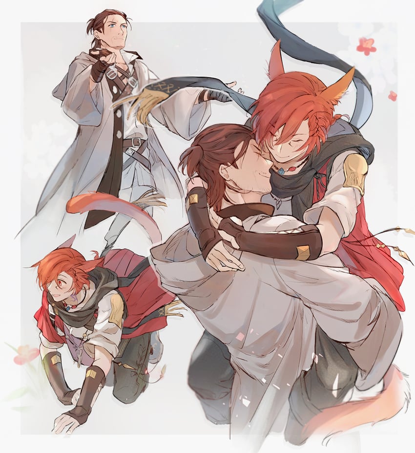 warrior of light, g'raha tia, adventurer, and viper (final fantasy and 1 more) drawn by mid.m