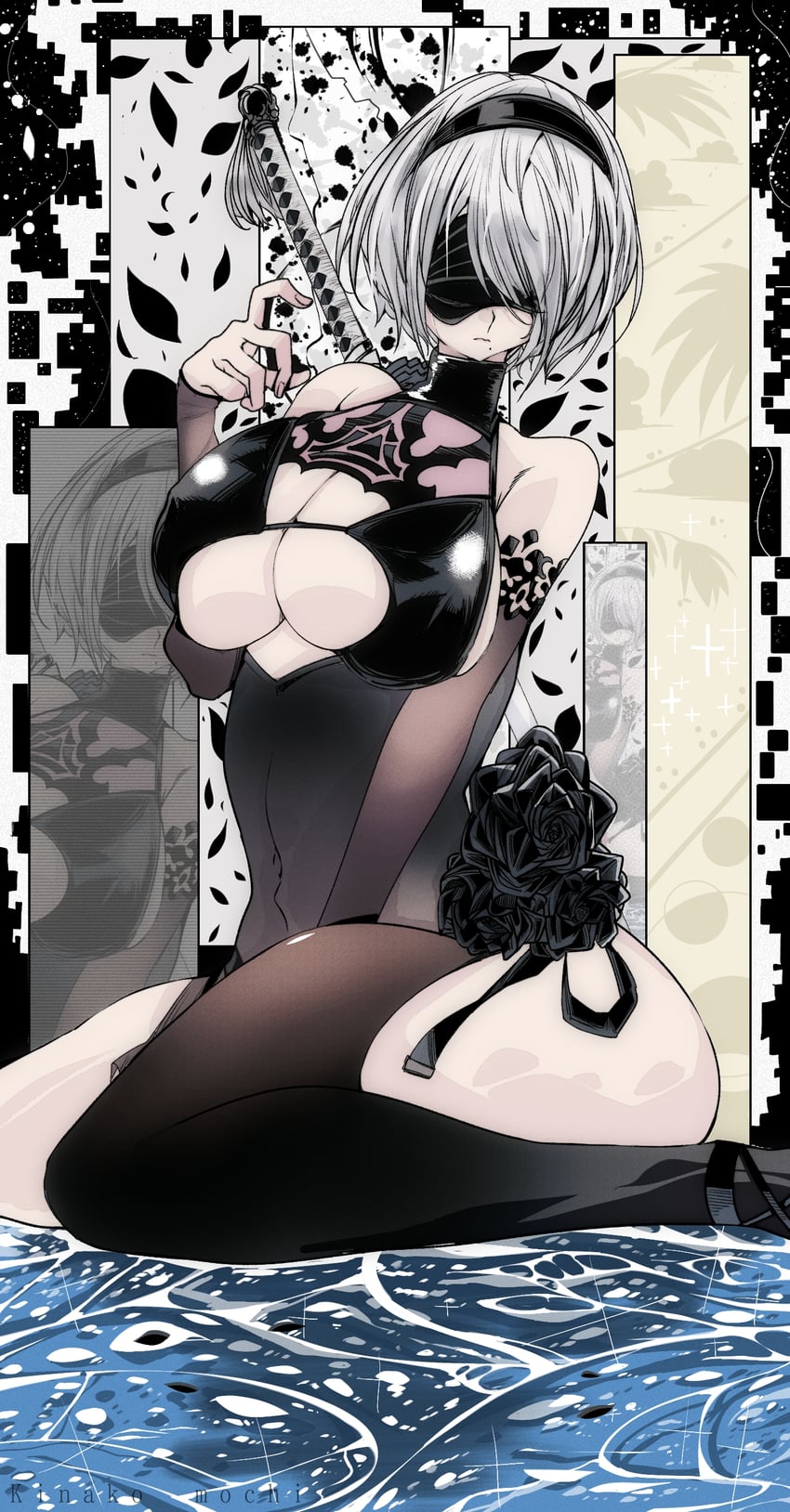 2b (goddess of victory: nikke and 2 more) drawn by kinakomochi_(user_vedc2333)