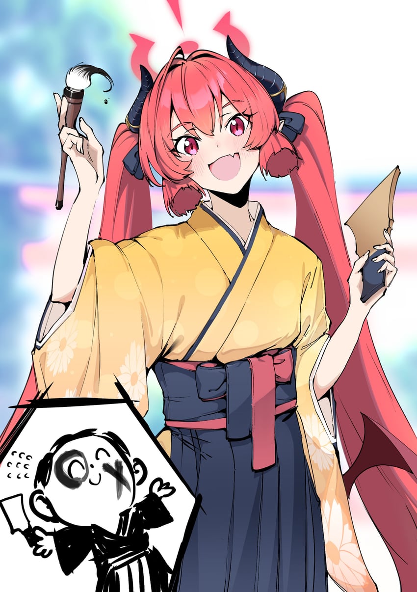 sensei, doodle sensei, and junko (blue archive) drawn by yamamoto_kichiko