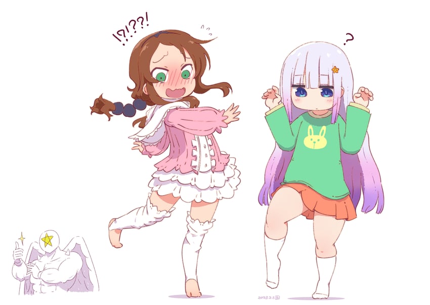 kanna kamui and saikawa riko (kobayashi-san chi no maidragon) drawn by tabayan_jigokuhen