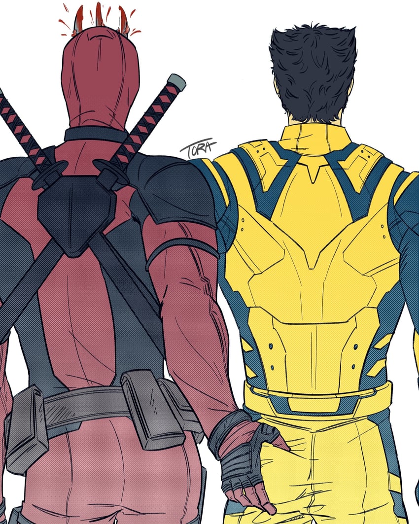 wolverine and deadpool (marvel and 4 more) drawn by ttora_e