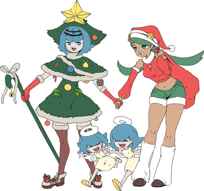 lana, mallow, harper, and sarah (pokemon and 1 more) drawn by positibe