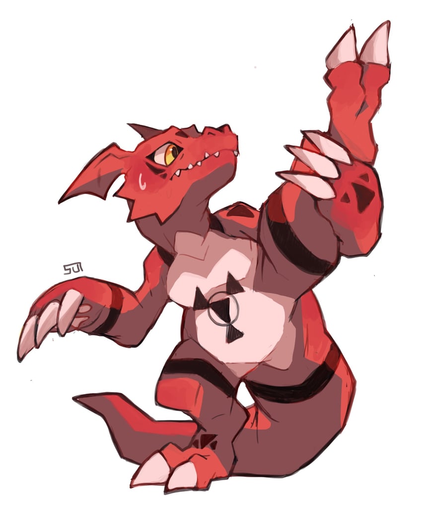 guilmon (digimon and 1 more) drawn by sui_(suizilla)