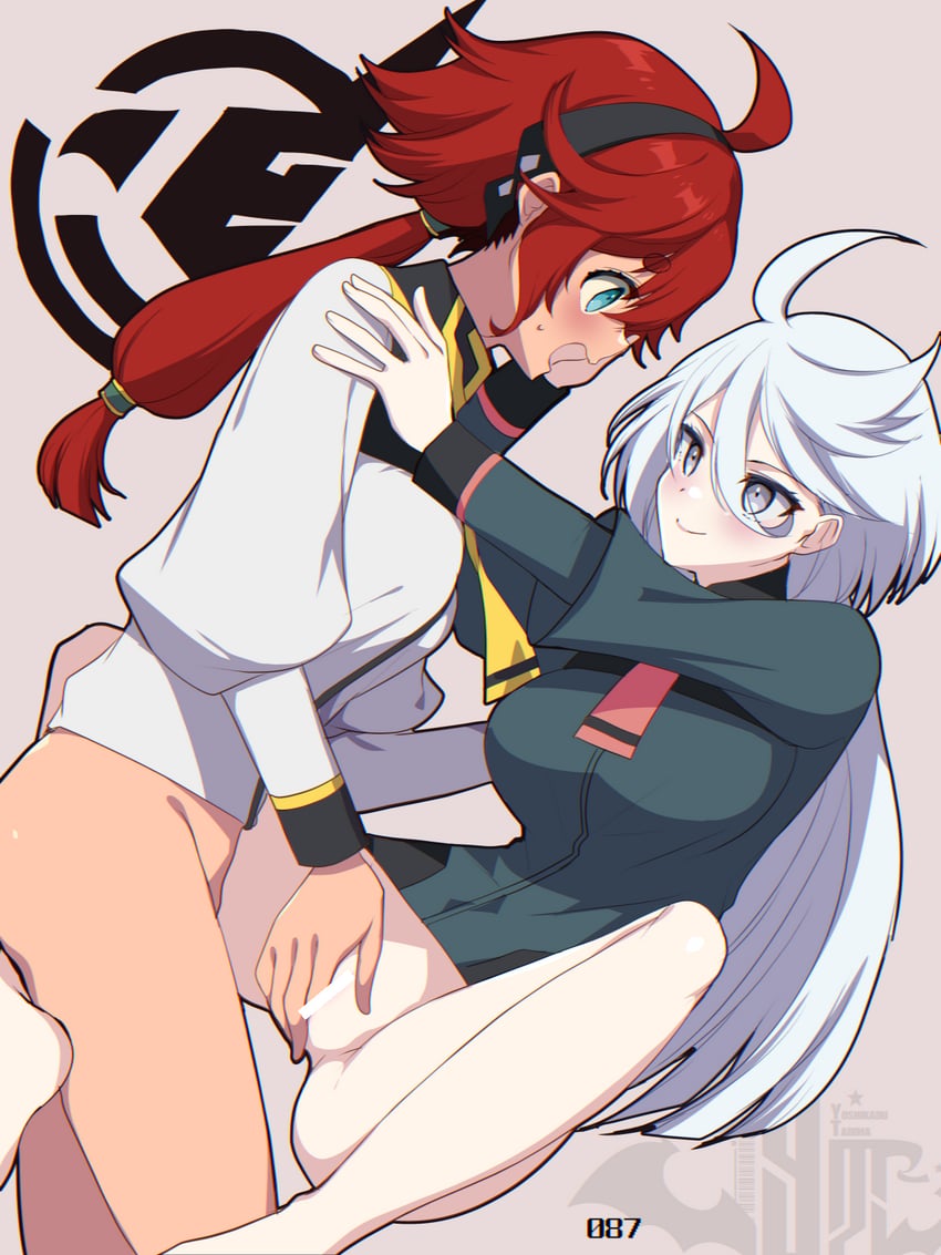 suletta mercury and miorine rembran (gundam and 1 more) drawn by tajima_yoshikazu