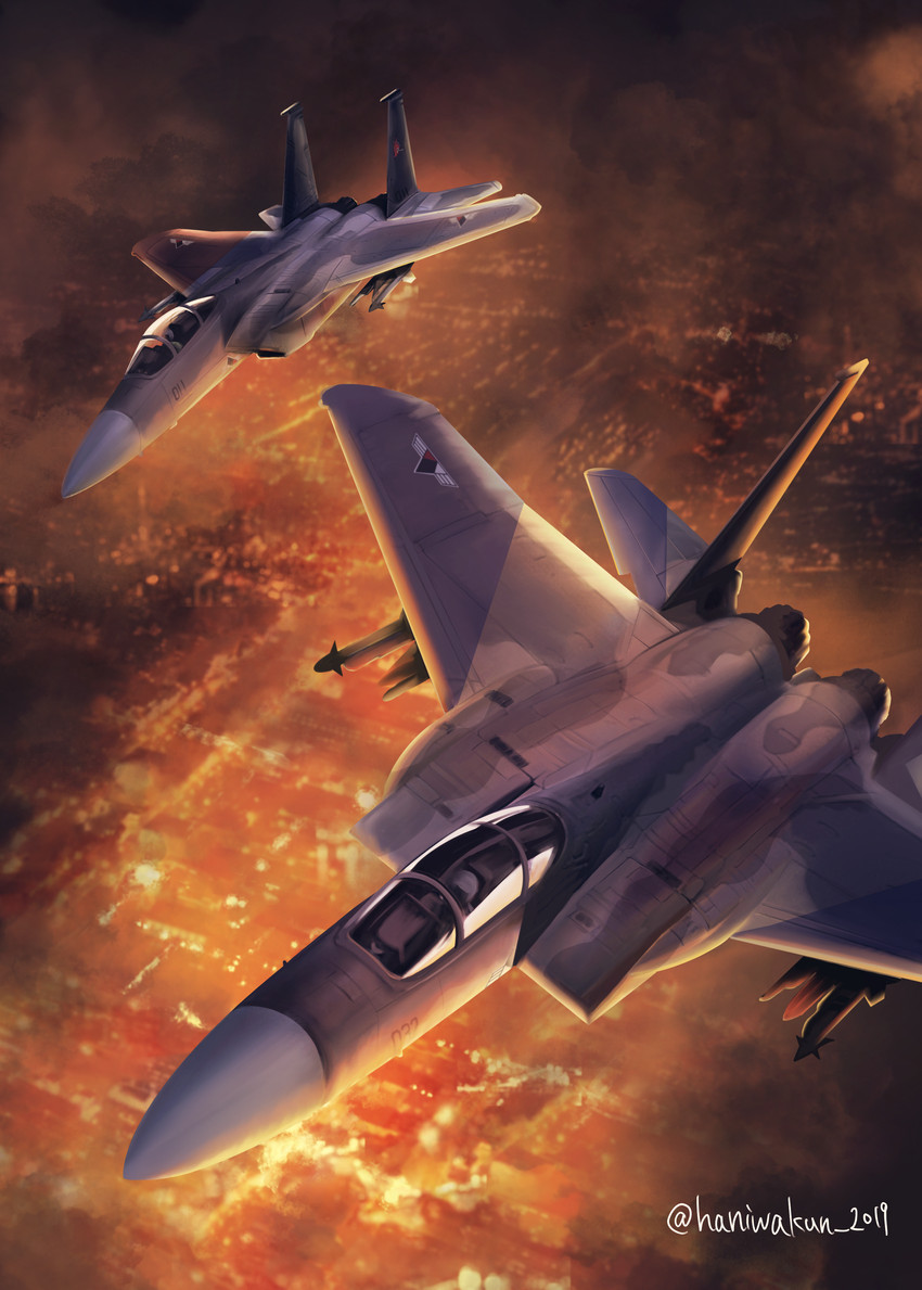 larry foulke and cipher (ace combat and 1 more) drawn by haniwakun_2019