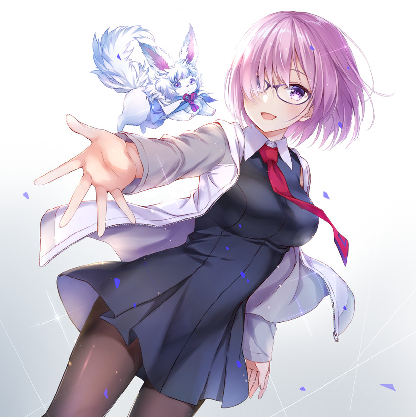 mash kyrielight and fou (fate and 1 more) drawn by higeneko